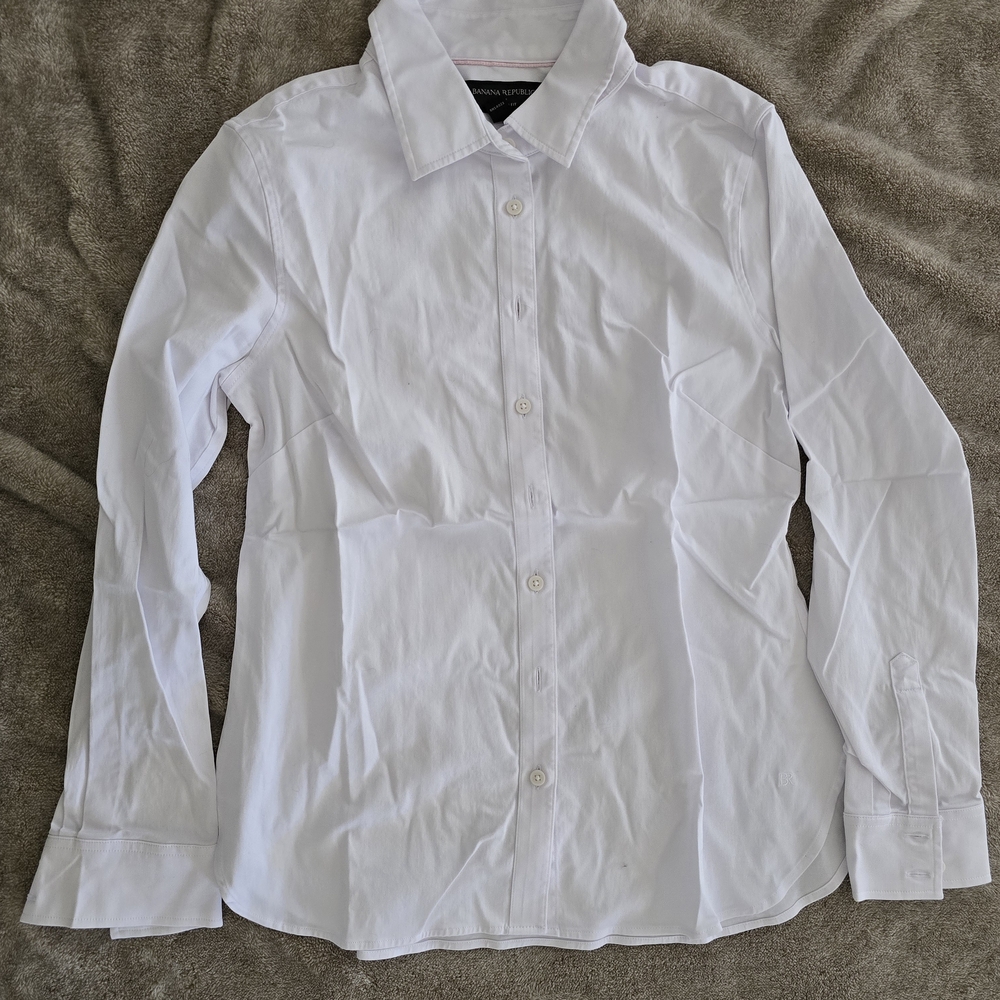 Banana Republic White Tailored Fit Shirt